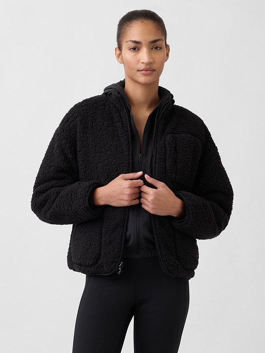 Image number 1 showing, GapFit Reversible Sherpa Jacket