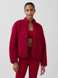 Image number 1 showing, GapFit Reversible Sherpa Jacket