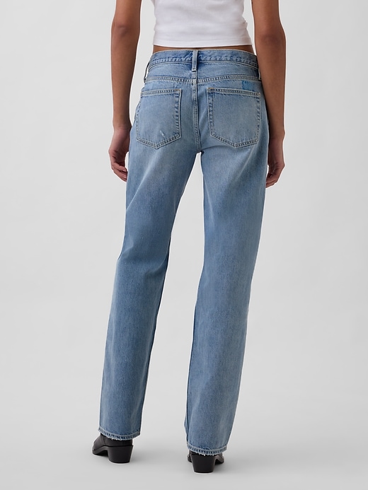 Image number 4 showing, Mid Rise Rigid Relaxed Straight Jeans