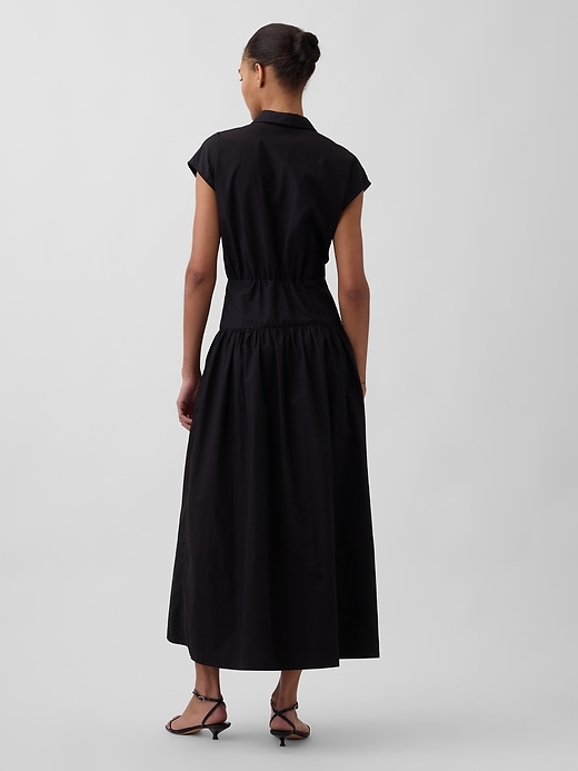 Image number 2 showing, Poplin Drop-Waist Maxi Shirtdress