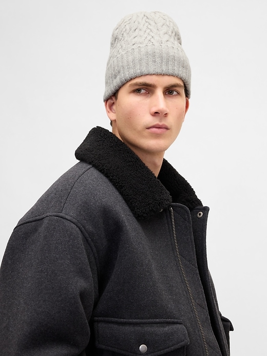 Image number 1 showing, CashSoft Cable-Knit Beanie