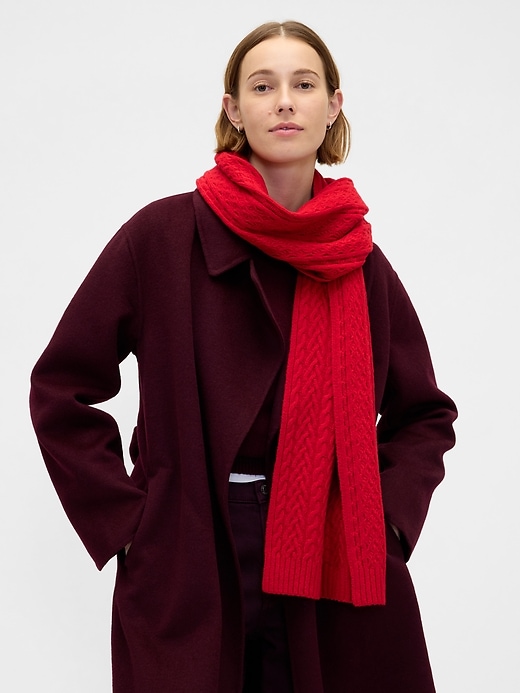Image number 2 showing, CashSoft Cable-Knit Scarf