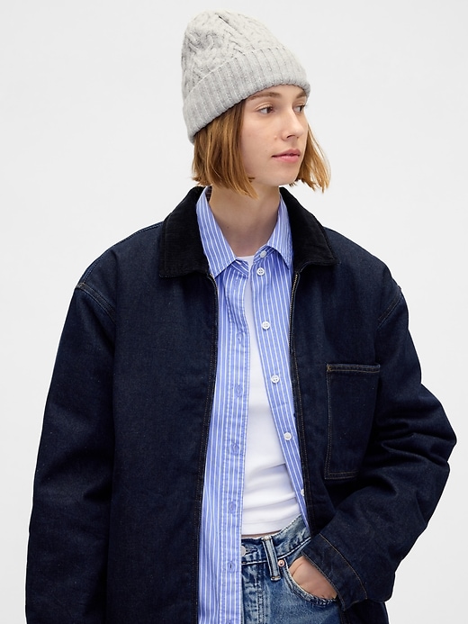 Image number 2 showing, CashSoft Cable-Knit Beanie