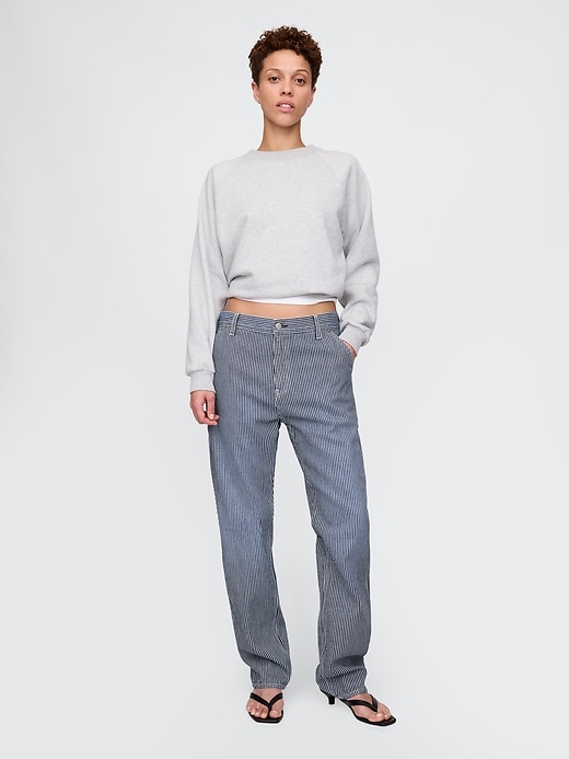 Image number 6 showing, UltraSoft Denim Stripe Straight Carpenter Jeans