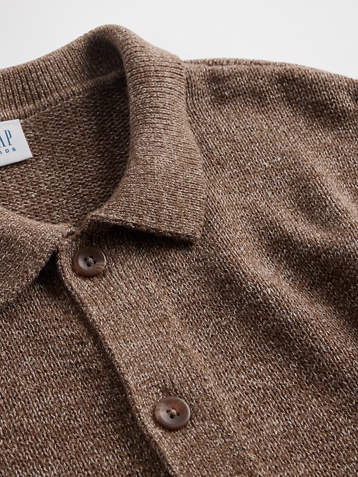 Image number 5 showing, Kids Relaxed Polo Cardigan Sweater