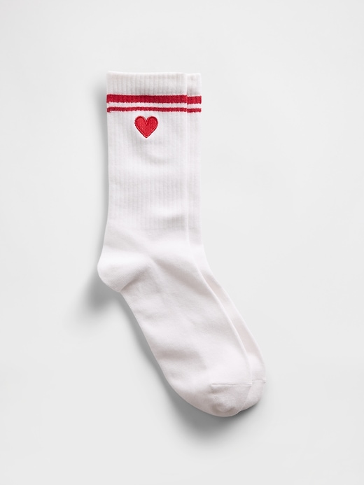 Image number 1 showing, Heart Crew Socks