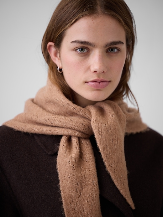 Image number 2 showing, Pointelle Triangle Scarf