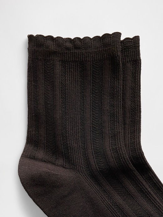 Image number 2 showing, Pointelle Half Crew Socks