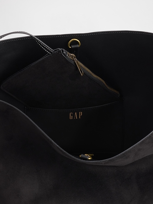 Image number 4 showing, Vegan Suede Bucket Bag