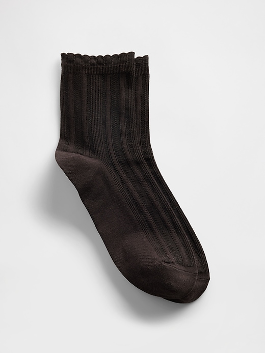 Image number 1 showing, Pointelle Half Crew Socks