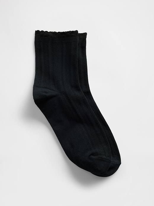 Image number 1 showing, Pointelle Half Crew Socks