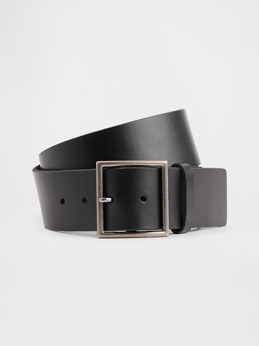 Image number 1 showing, Leather Square-Buckle Belt