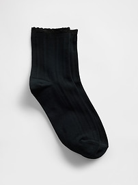 Image number 1 showing, Pointelle Half Crew Socks