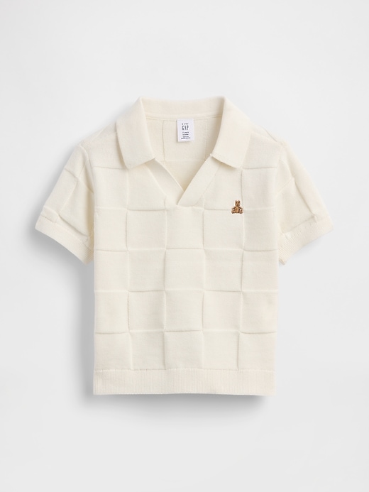 L'image numéro 1 présente Chandail à col polo tricoteuse à carreaux pour Bébé et Tout-petit