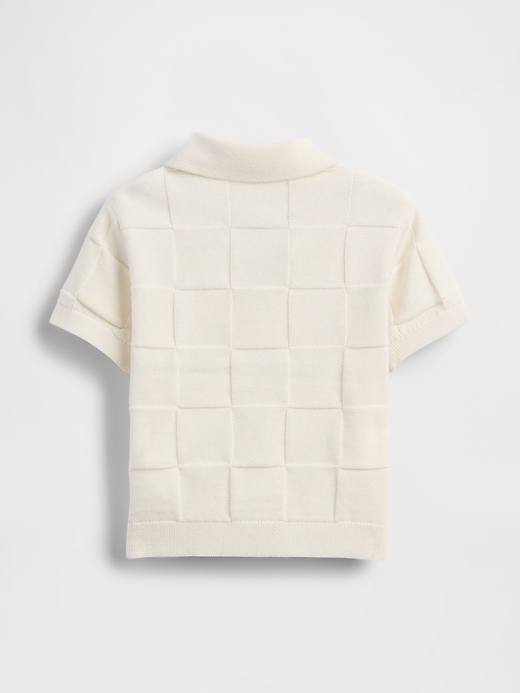 L'image numéro 2 présente Chandail à col polo tricoteuse à carreaux pour Bébé et Tout-petit