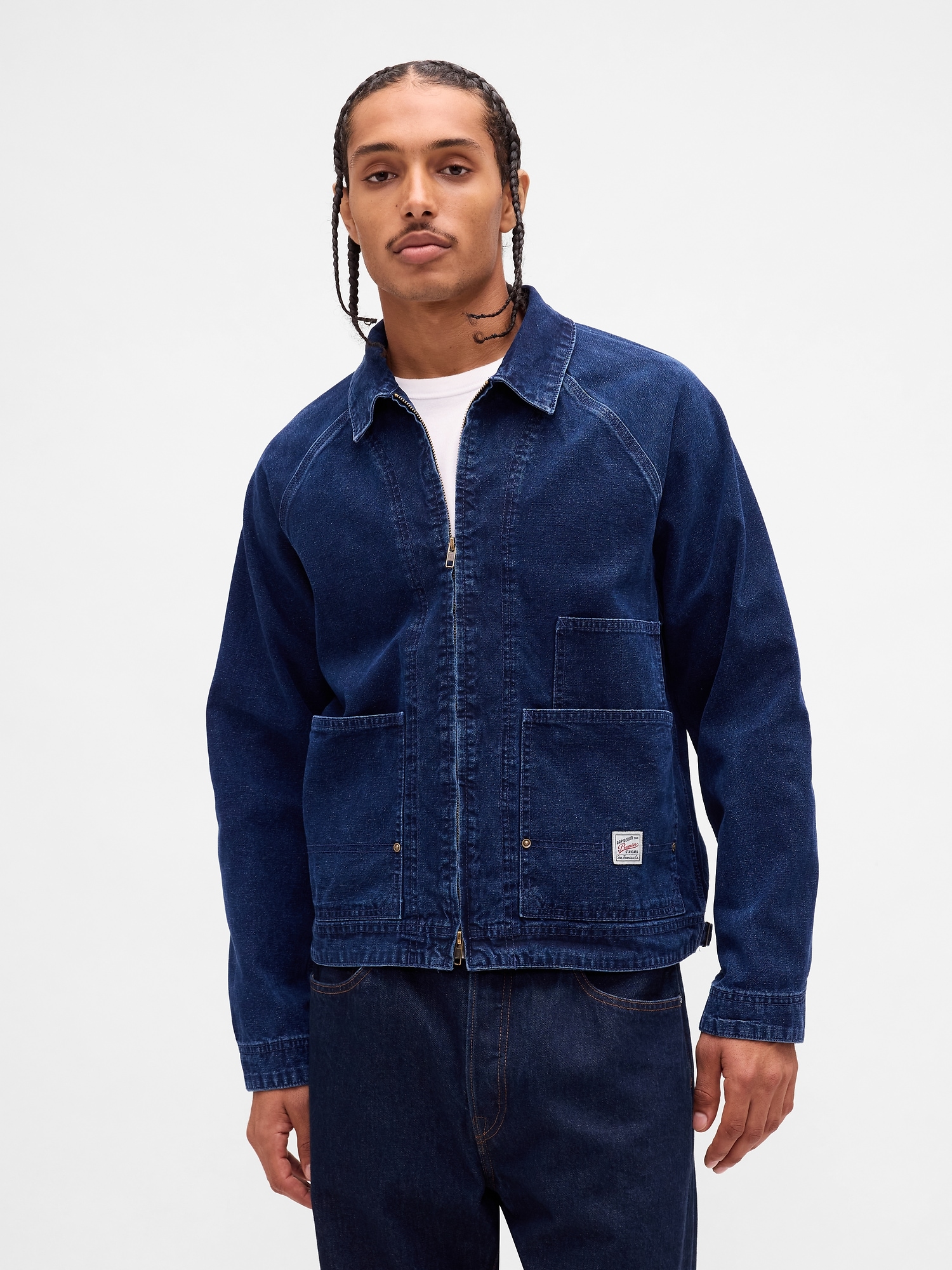 Denim Zip Chore Jacket