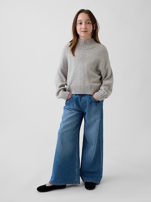 Image number 1 showing, Kids Low Rise Beaded Easy Baggy Jeans