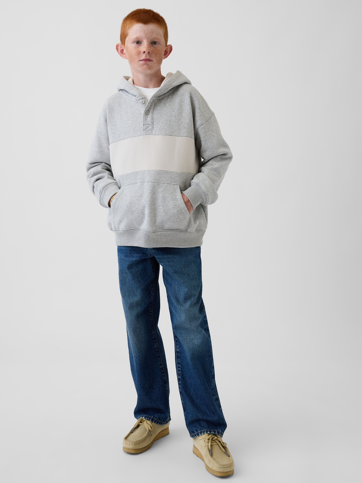 Kids VintageSoft Relaxed Henley Hoodie