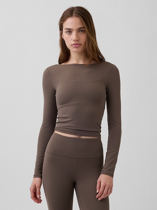 Image number 1 showing, GapFit Smooth Boatneck T-Shirt