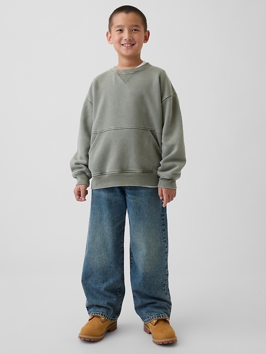 Image number 1 showing, Kids VintageSoft Relaxed Crewneck Pocket Sweatshirt