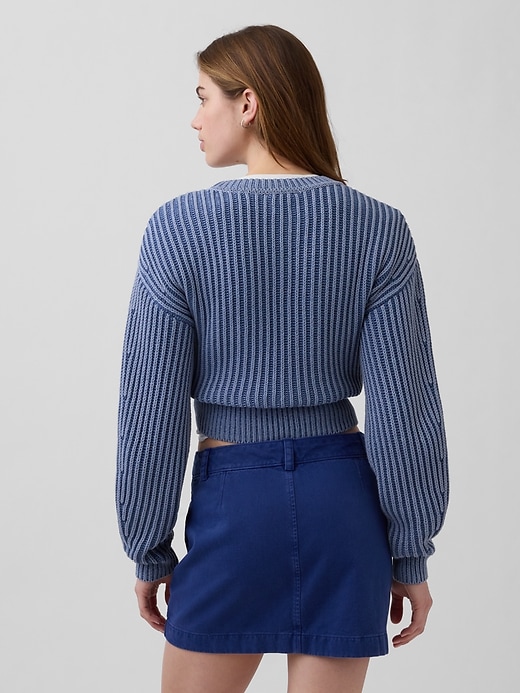 Image number 3 showing, 100% Cotton Barrel-Sleeve Crop Sweater