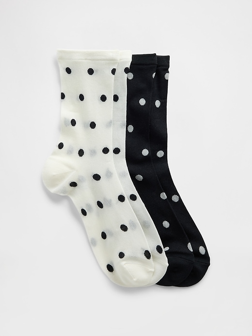 Image number 1 showing, Kids Sheer Dot Crew Socks (2-Pack)
