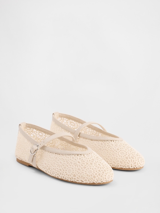 Image number 2 showing, Kids Crochet Mary Jane Flats