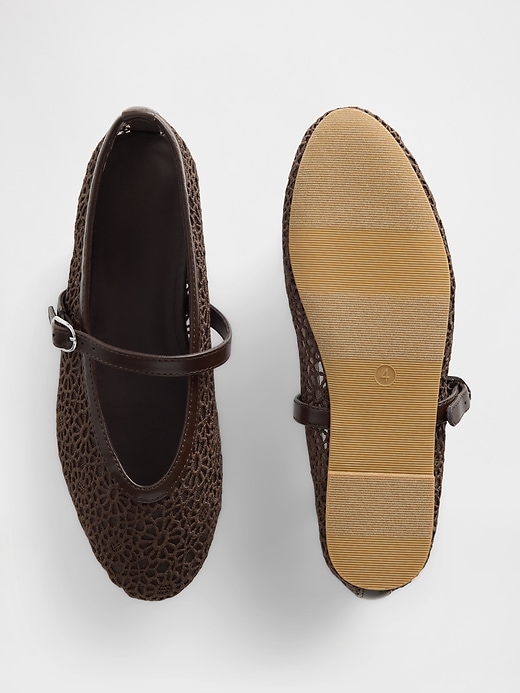 Image number 3 showing, Kids Crochet Mary Jane Flats