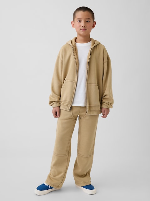 PANTALON UTILITAIRE DÉCONTRACTÉ EN COTON OUATÉ VINTAGEDOUX POUR ENFANT
