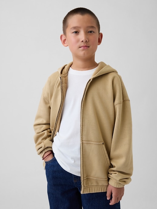 Image number 1 showing, Kids VintageSoft Relaxed Zip Hoodie