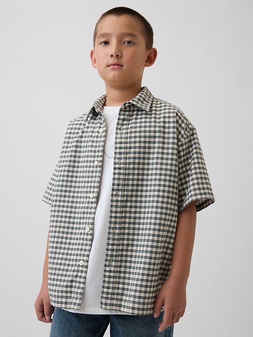 Image number 1 showing, Kids Relaxed Plaid Oxford Shirt