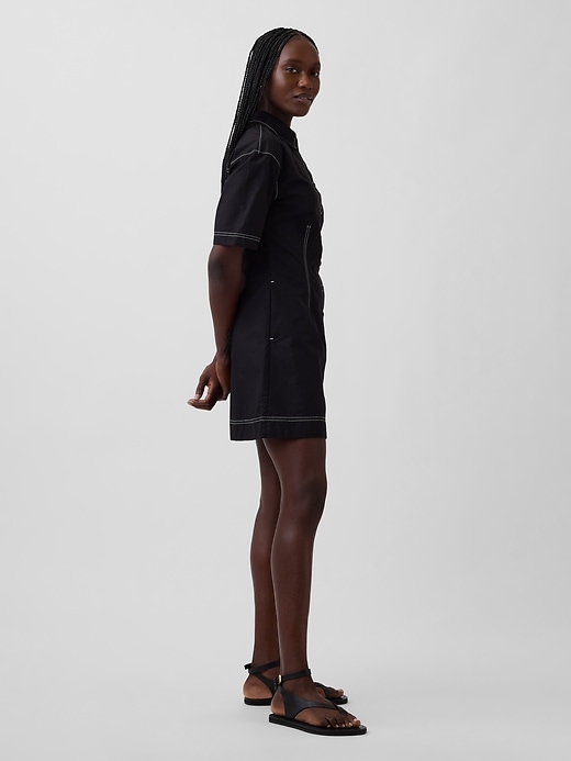Image number 3 showing, Poplin Mini Shirtdress