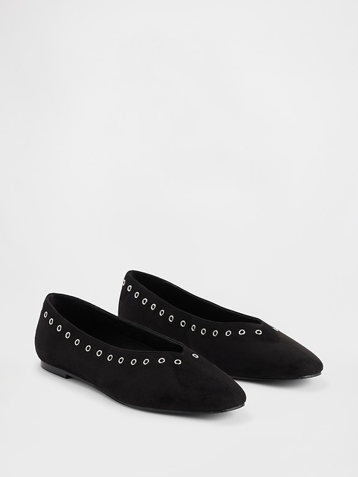 Image number 2 showing, Vegan Suede Ballet Flats