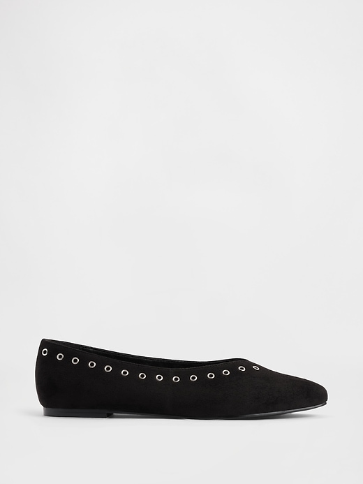 Image number 1 showing, Vegan Suede Ballet Flats