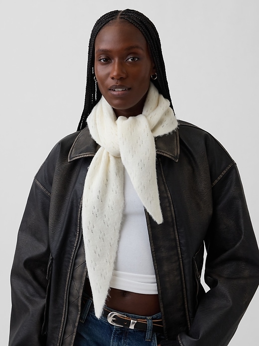 Image number 2 showing, Pointelle Triangle Scarf