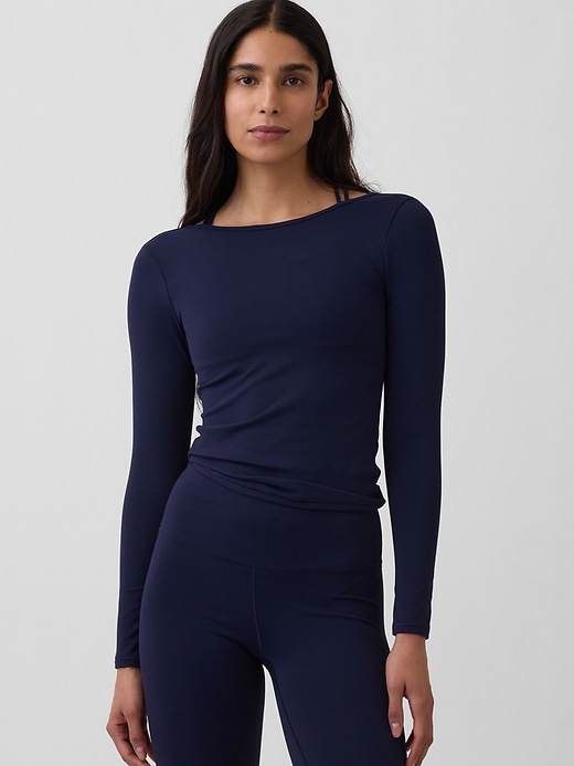 Image number 1 showing, GapFit Smooth Boatneck T-Shirt