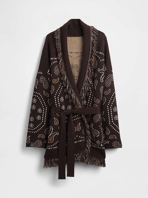 Image number 5 showing, Cotton-Blend Fringe Shawl Cardigan