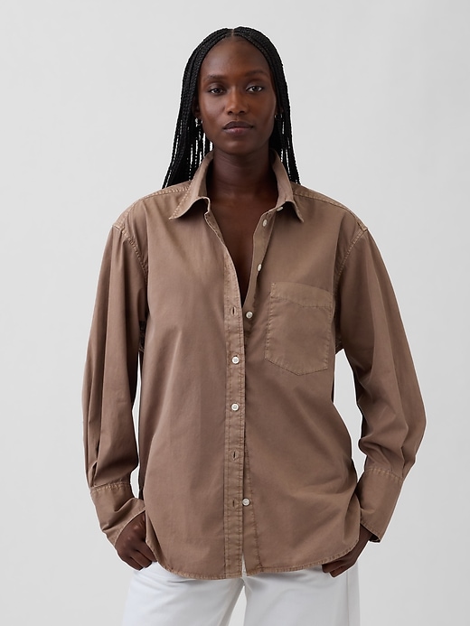 Image number 1 showing, Organic Cotton Poplin Big Shirt