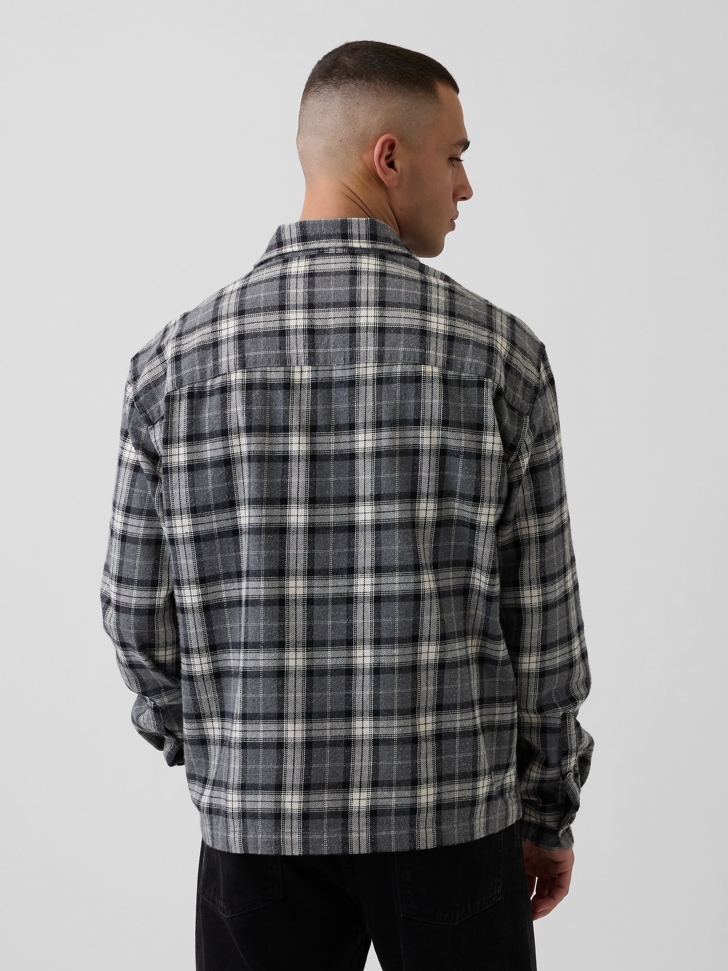 Organic Cotton Relaxed Flannel Shirt