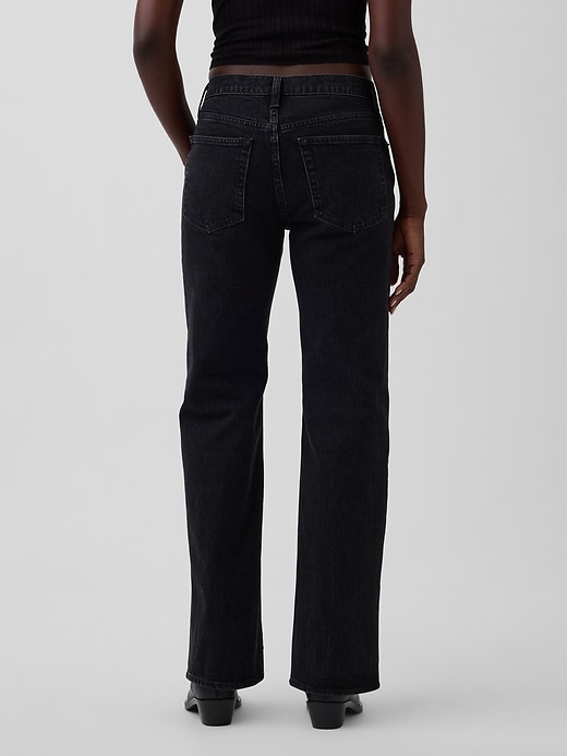 Image number 4 showing, Mid Rise Relaxed Straight Jeans