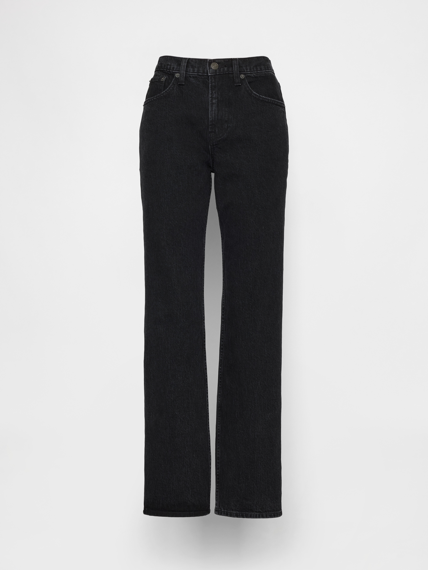 Mid Rise Relaxed Straight Jeans