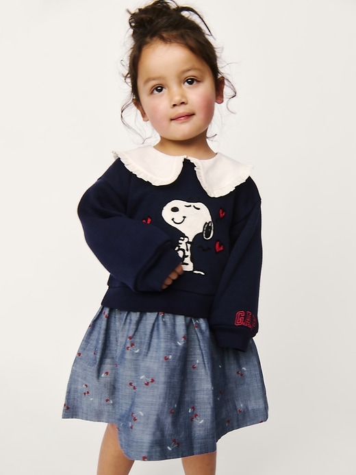 Image number 4 showing, Baby & Toddler Snoopy Ruffle Collar Sweatshirt Dress