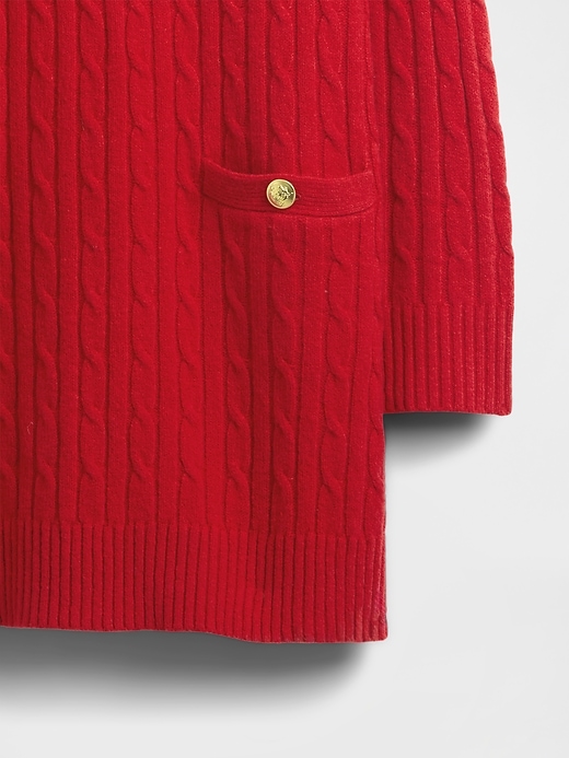 Image number 4 showing, CashSoft Cable-Knit Mini Sweater Dress