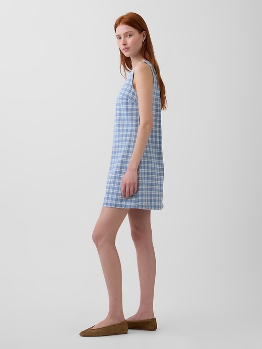 Image number 3 showing, Plaid Denim Mini Shift Dress