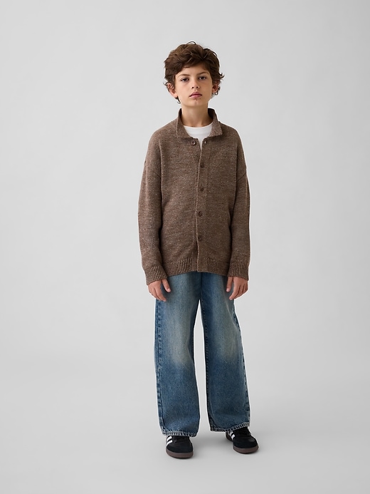 Image number 4 showing, Kids Relaxed Polo Cardigan Sweater