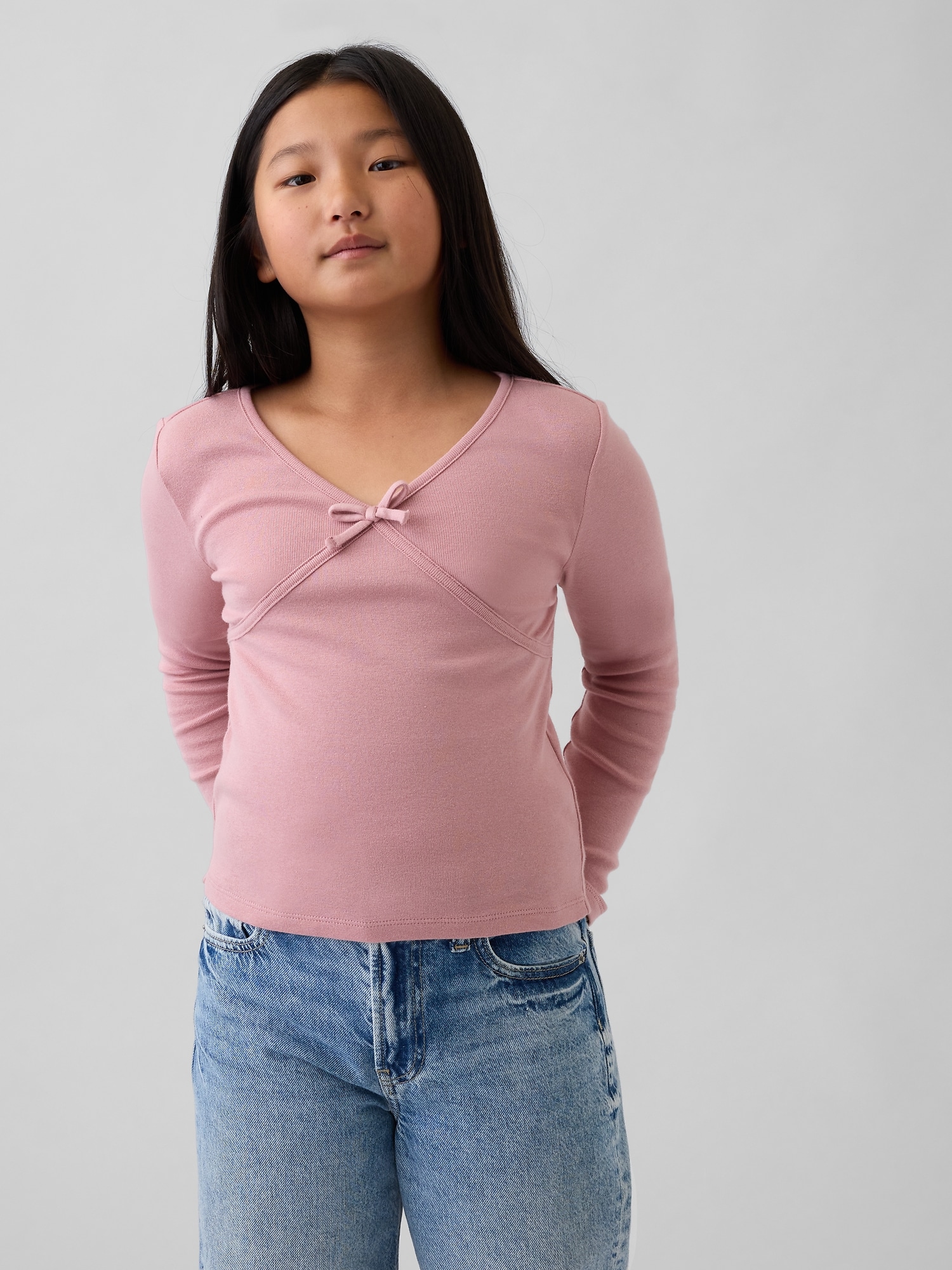 Kids Cross Front Bow T-Shirt