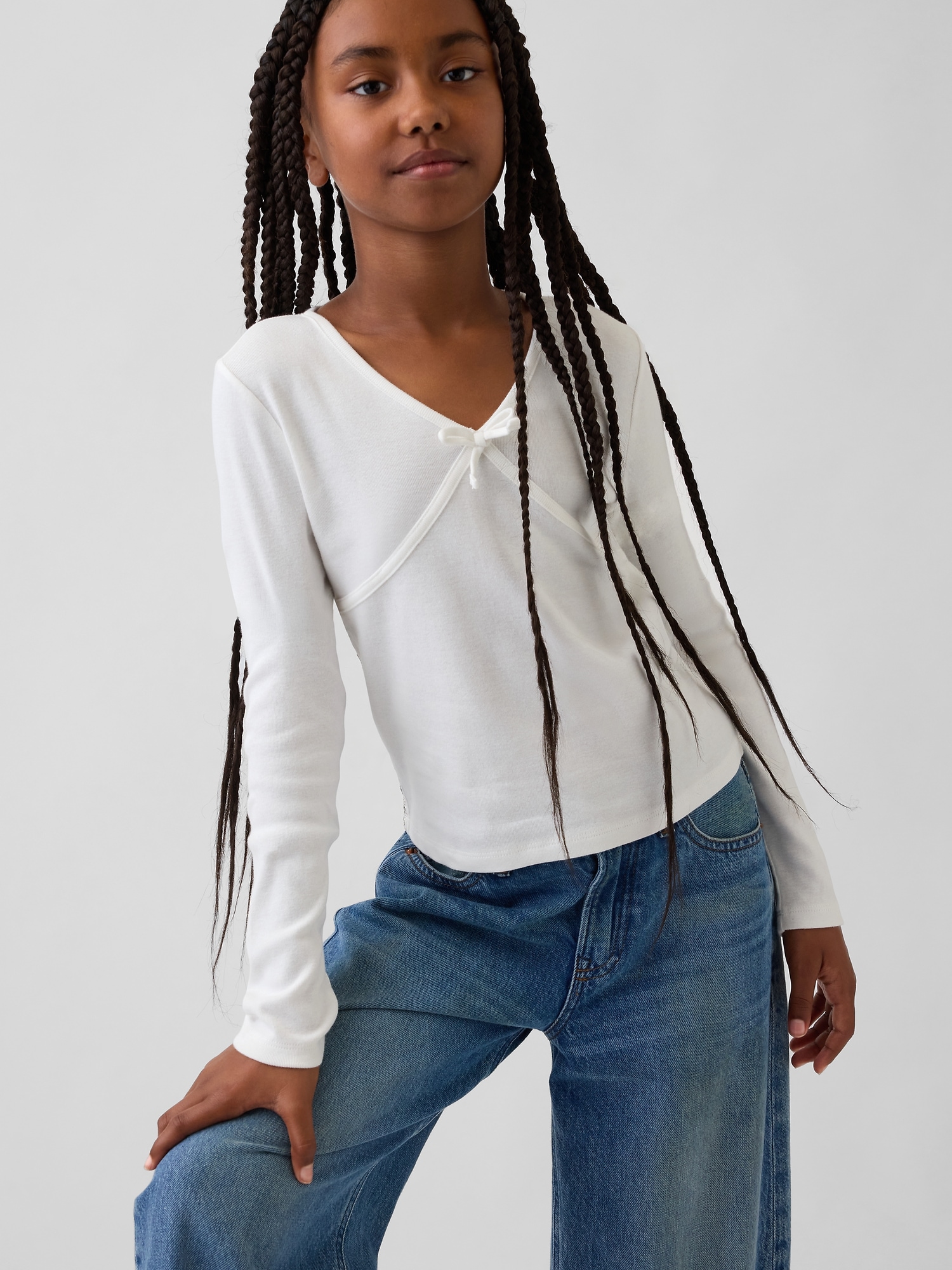 Kids Cross Front Bow T-Shirt