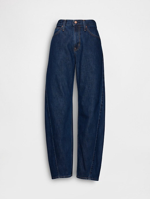Image number 6 showing, High Rise Barrel Jeans