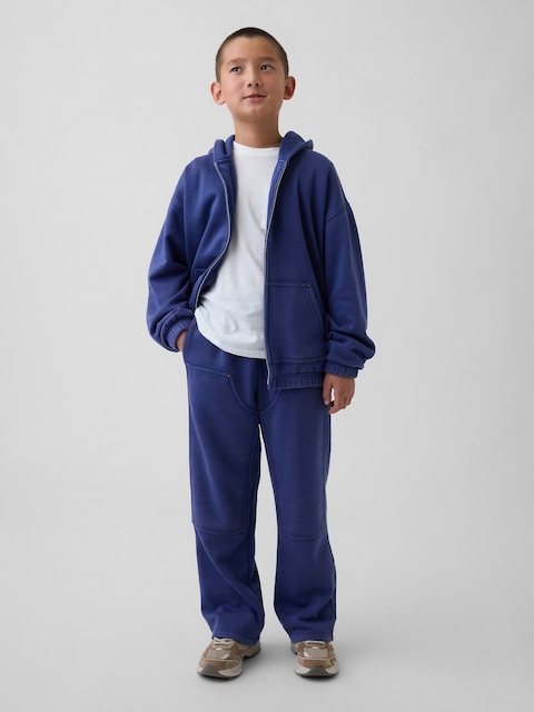 PANTALON UTILITAIRE DÉCONTRACTÉ EN COTON OUATÉ VINTAGEDOUX POUR ENFANT