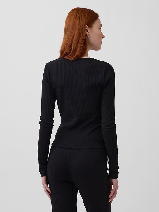 Image number 3 showing, Modern Wide Rib Wrap V-Neck T-Shirt